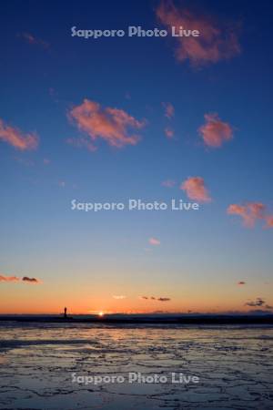釧路港の夕日