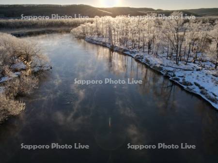 気嵐の釧路湿原