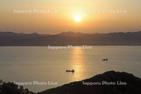 函館山からの夕陽