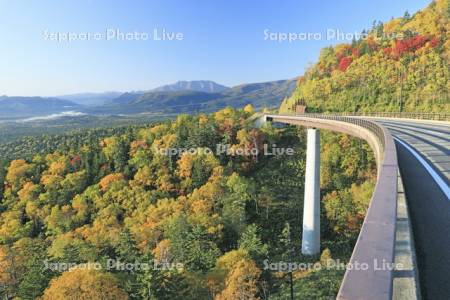 三国峠の紅葉　三国峠橋