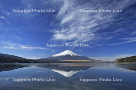 山中湖と逆さ富士山