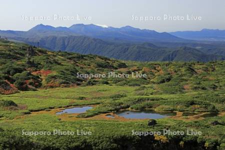 当麻乗越しから十勝岳連峰