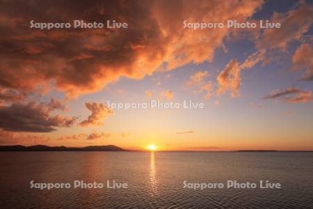 サロマ湖の夕焼け