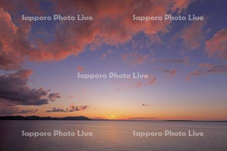 サロマ湖の夕焼け