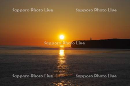 能取岬とオホーツク海の日の出