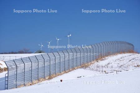 防雪柵と風力発電
