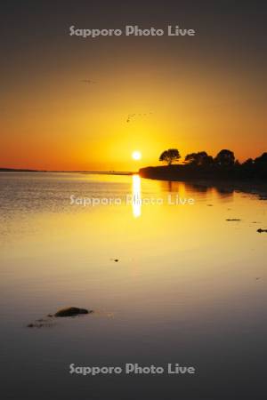 サロマ湖　サンゴ岬の日の出