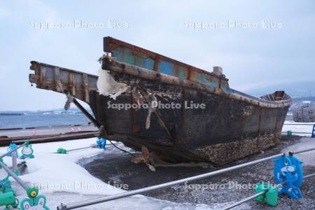 北朝鮮の漂着木造船