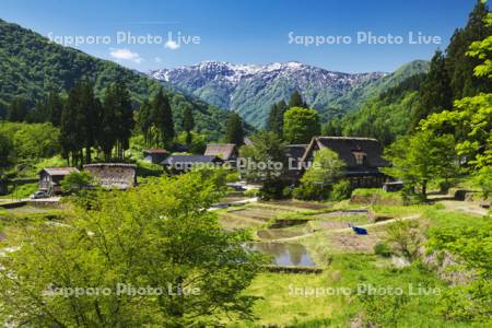 相倉合掌造り集落と人形山