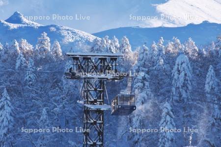 旭岳ロープウェイの点検と雪降ろし作業と旭岳(大雪山)