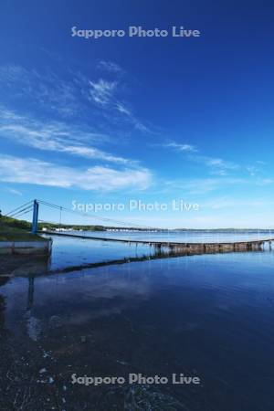 サロマ湖とサンゴ岬の吊り橋