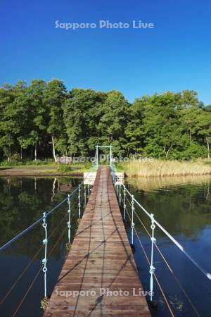 サロマ湖とサンゴ岬の吊り橋