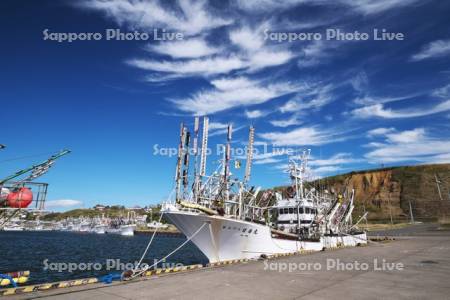 花咲漁港のサンマ漁船