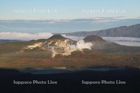 硫黄山の朝