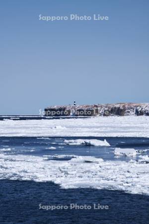 能取岬とオホーツク海と流氷