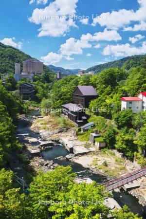 定山渓温泉と豊平川