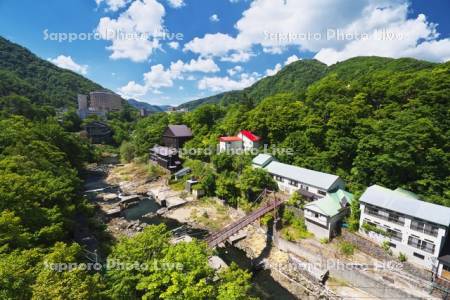 定山渓温泉と豊平川