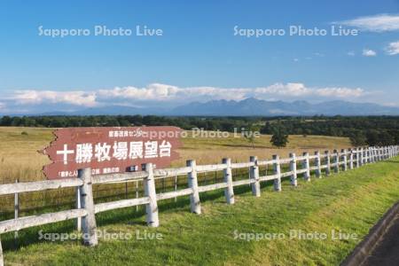 十勝牧場と東大雪の山々