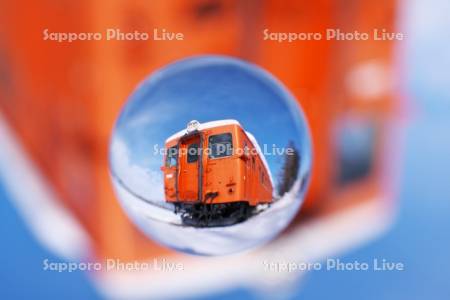 幸福駅の気動車