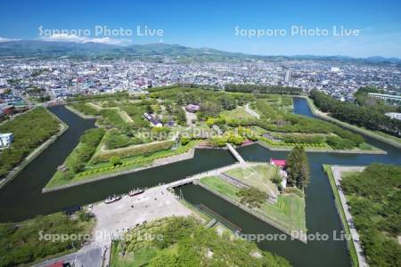 五稜郭タワーより望む五稜郭公園