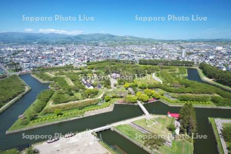 五稜郭タワーより望む五稜郭公園