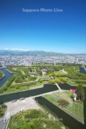 五稜郭タワーより望む五稜郭公園