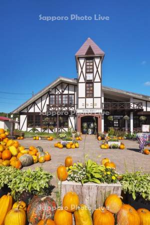 ニセコ駅とハロウィンカボチャ