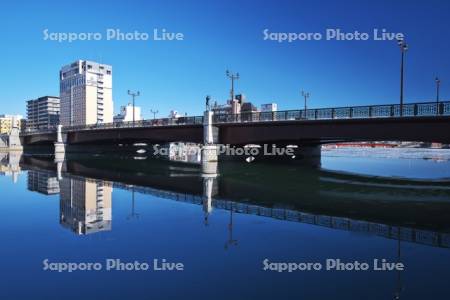 釧路フィッシャーマンズワーフMOOと釧路川の氷