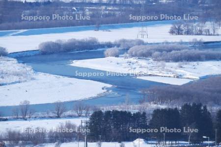 十勝川と樹氷