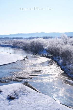 十勝川と樹氷