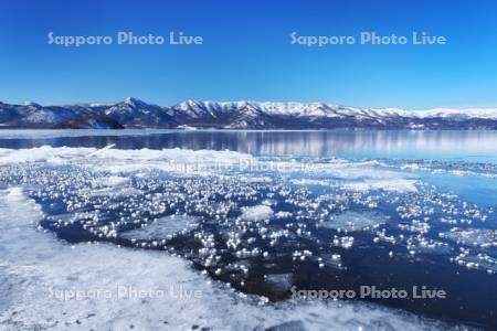 屈斜路湖の寄せ氷とフロストフラワー