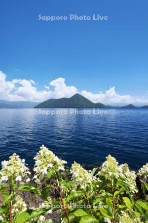 洞爺湖と中島と雲