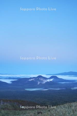 硫黄山の朝と雲海