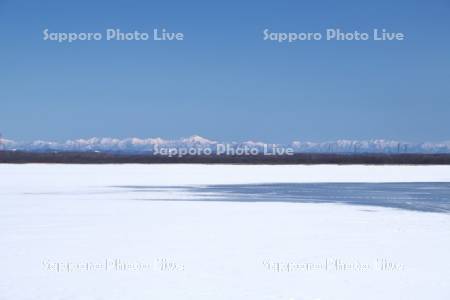 ウトナイ湖と日高山脈