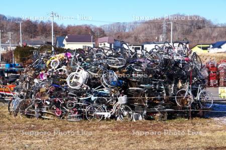 自転車やくず鉄のスクラップ場