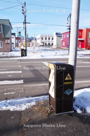 歩道の砂箱