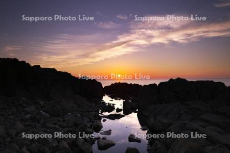 花咲岬の日の出と太平洋