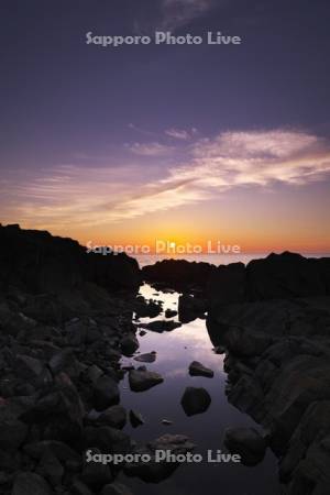 花咲岬の日の出と太平洋