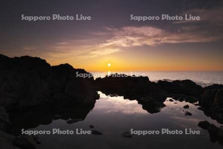 花咲岬の日の出と太平洋