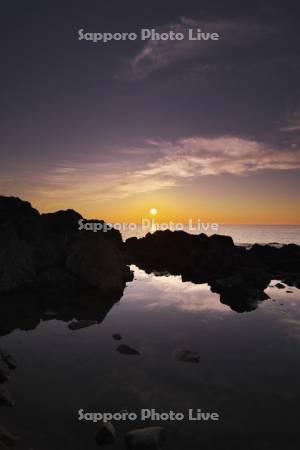 花咲岬の日の出と太平洋