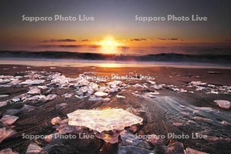 十勝のジュエリーアイスの日の出　太平洋