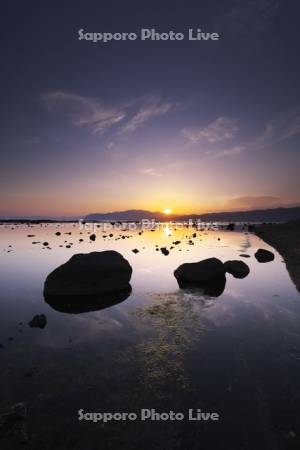 寿都湾の日の出