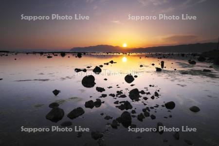 寿都湾の日の出