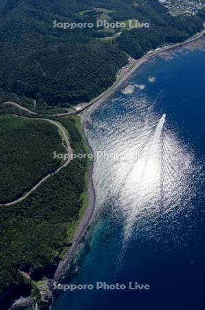 プユニ岬からオホーツク海漁船航跡