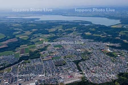 網走市潮見から網走湖