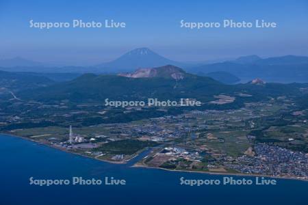 長流川河口から有珠山