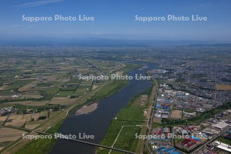石狩川新石狩大橋から石狩大橋周辺