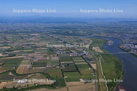 石狩川石狩大橋江別市美原周辺