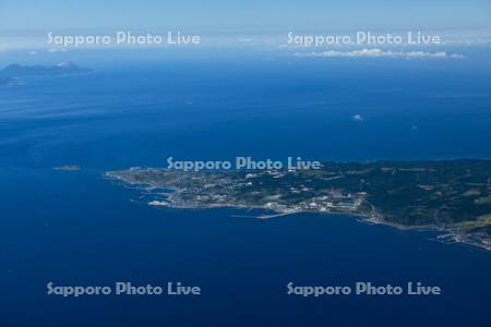 大間から津軽海峡恵山　空撮