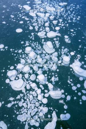 糠平湖のアイスバブル